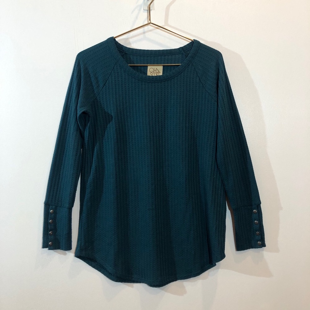 Chaser Emerald Green Waffle Thermal Long Sleeve - Picture 3 of 9